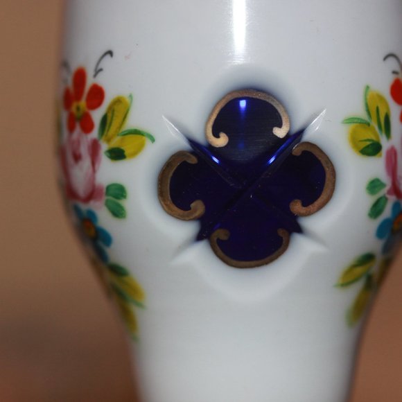 Set of 6 Bohemian Czech Blue Cased To White Shot Cordial Glasses RARE - Picture 3 of 6